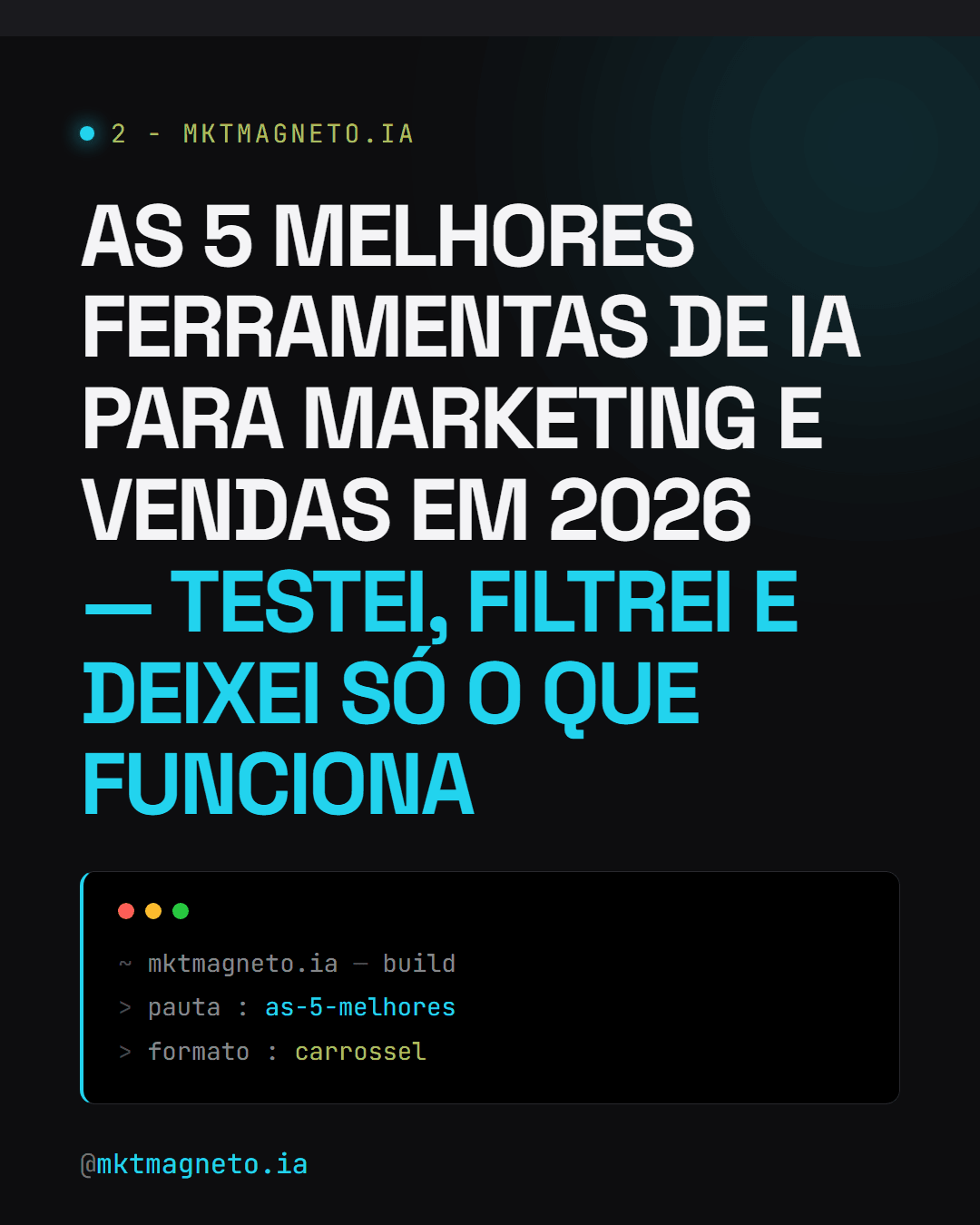 Post em destaque no Instagram